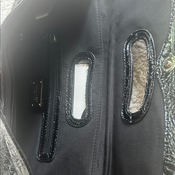 Nine West Black Croc-Embossed Clutch with Metallic Detail - Picture 7 of 14